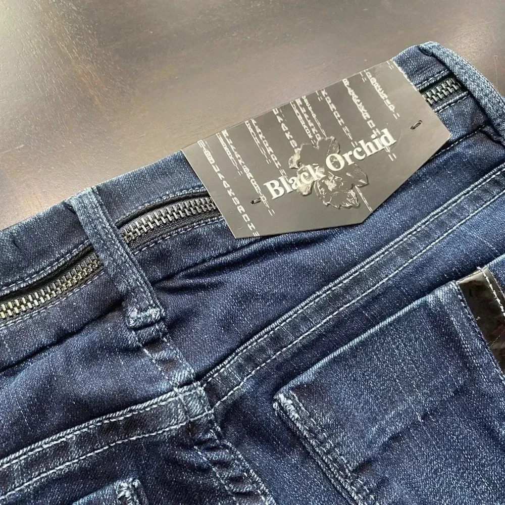 BLACK ORCHID Women's Zip Pocket Skinny Boot Cut Blue Jeans Sz 24 Denim NWT. - Picture 12 of 13